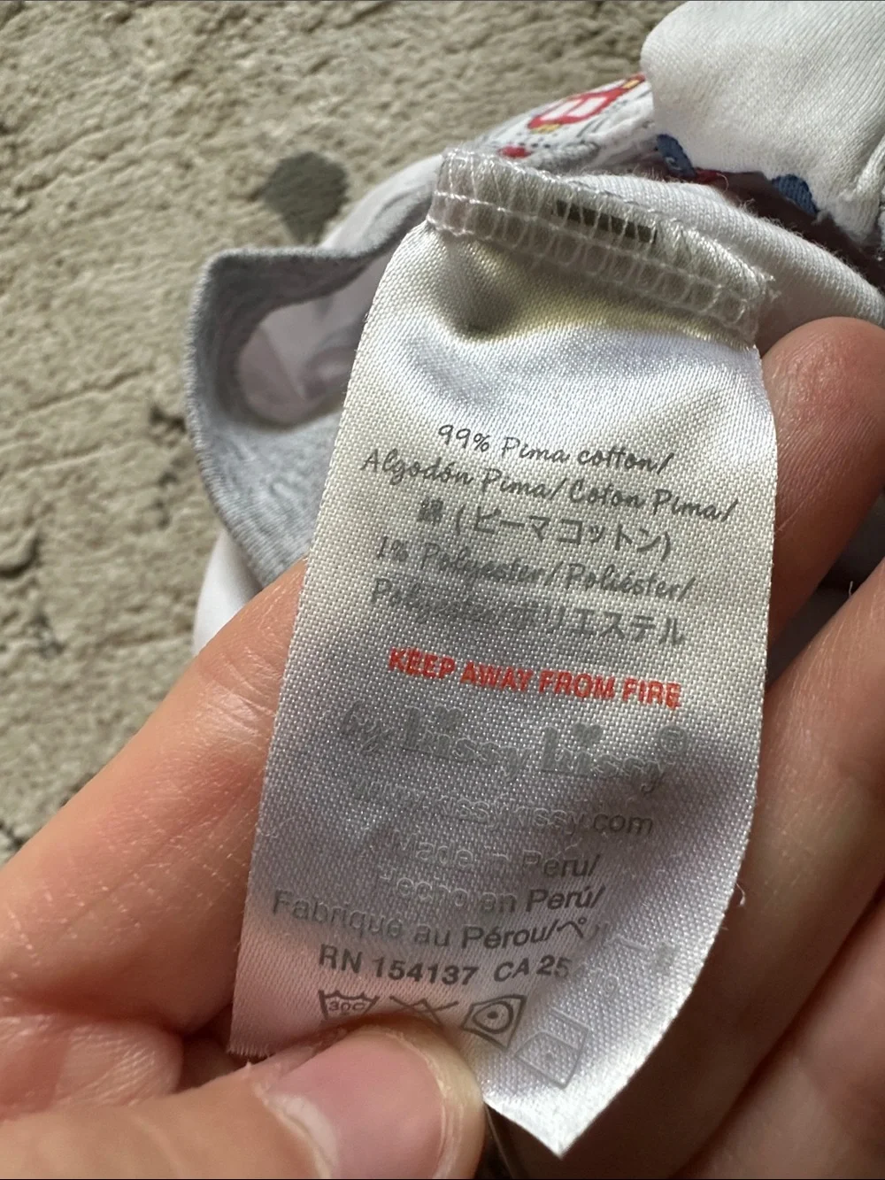 Kissy kissy White Baby One-Piece with Red Fire Truck Print